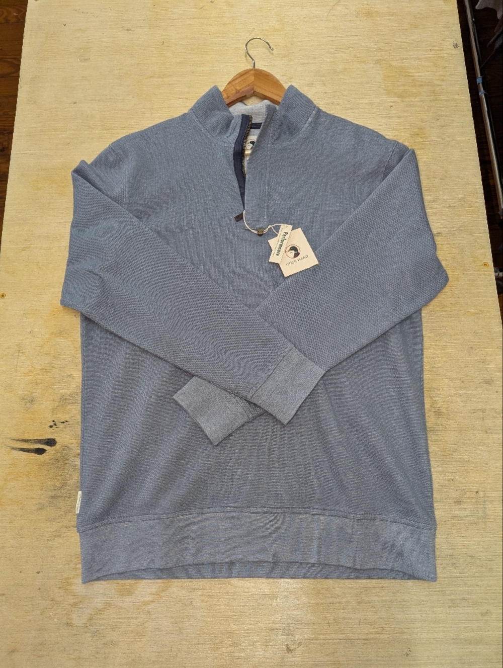 NWT Duck Head Mens Bearing Pique 1/4 Zip Pullover